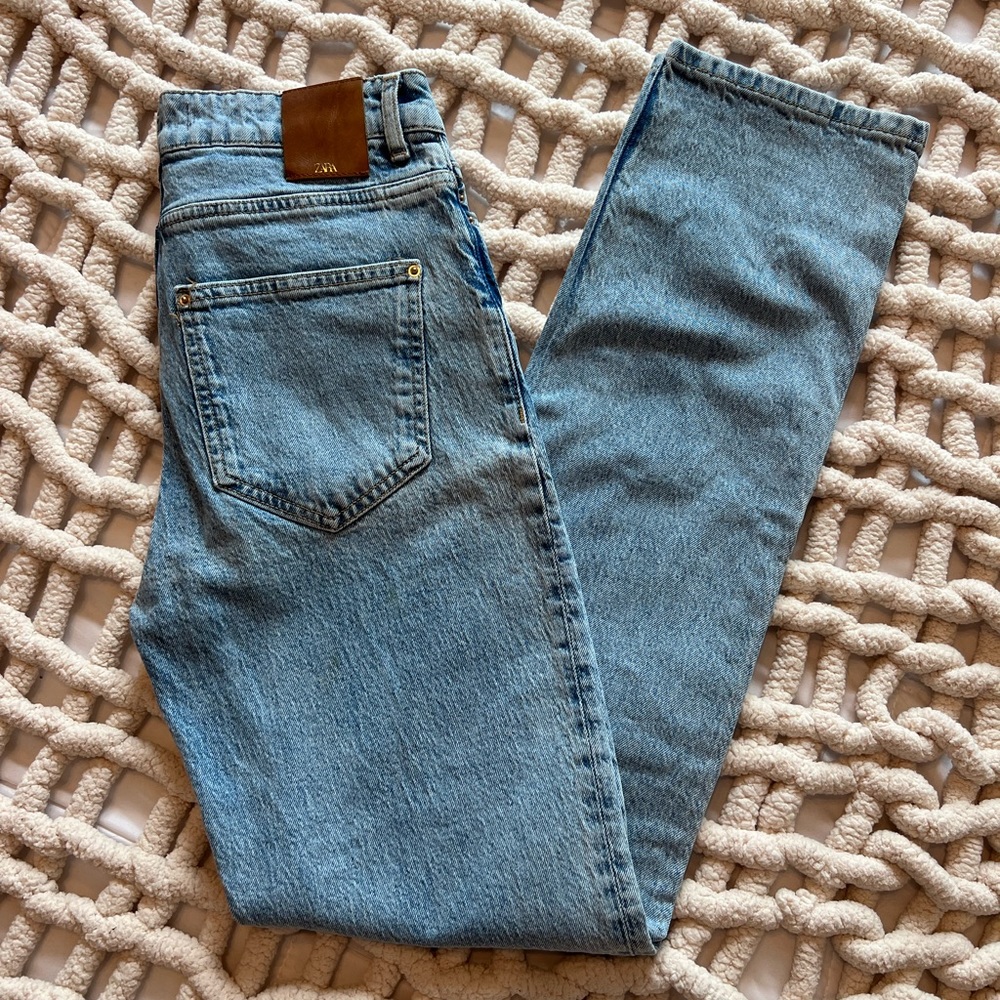 Zara high rise straight leg jeans